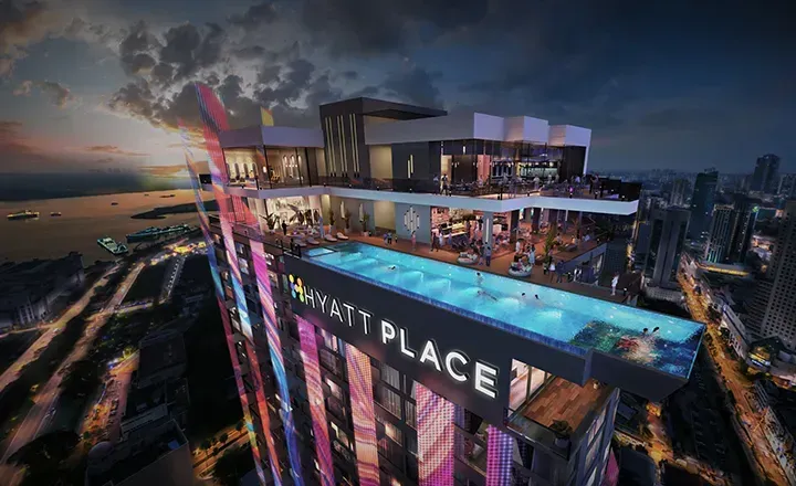 a large display of blue lights in a dark room