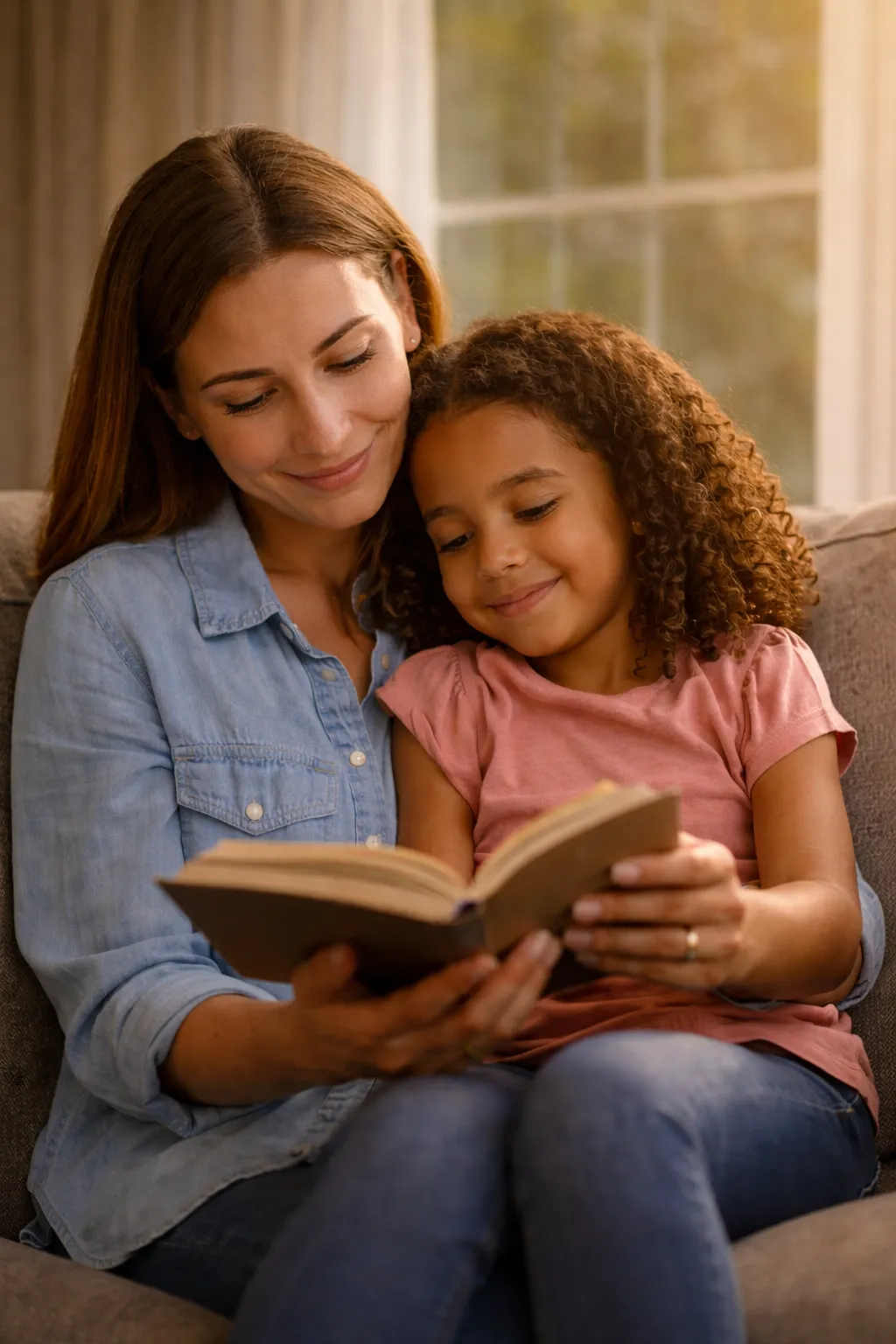 A woman in a black suit stands by a bookshelf.