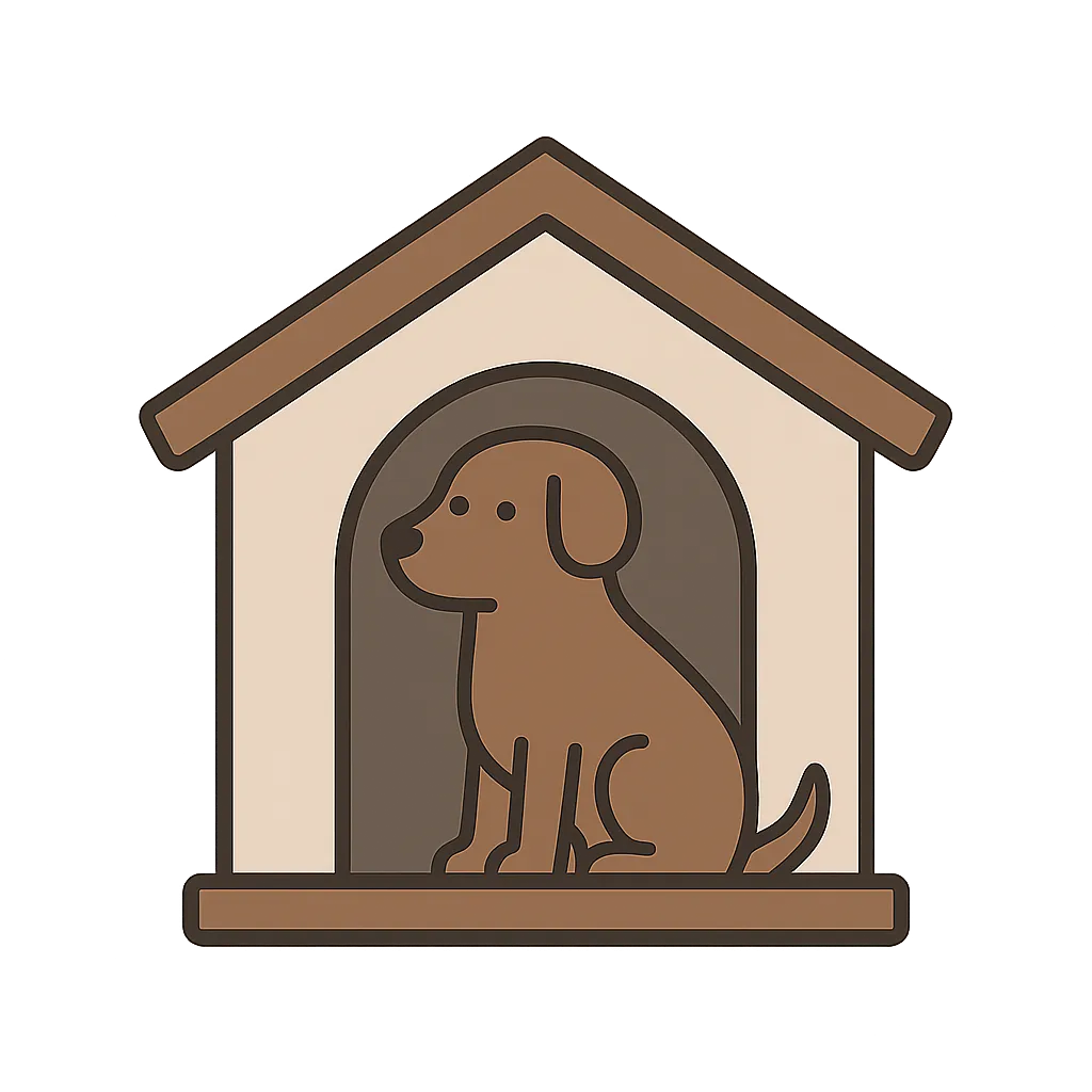a dog in a dog house