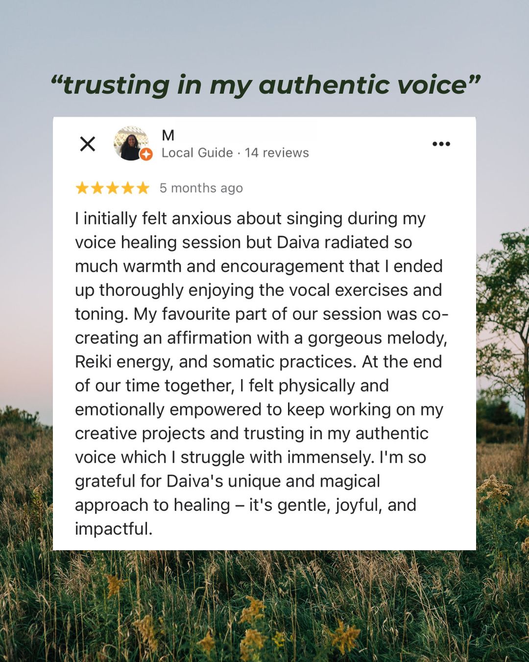 holist voice coaching testimonial toronto