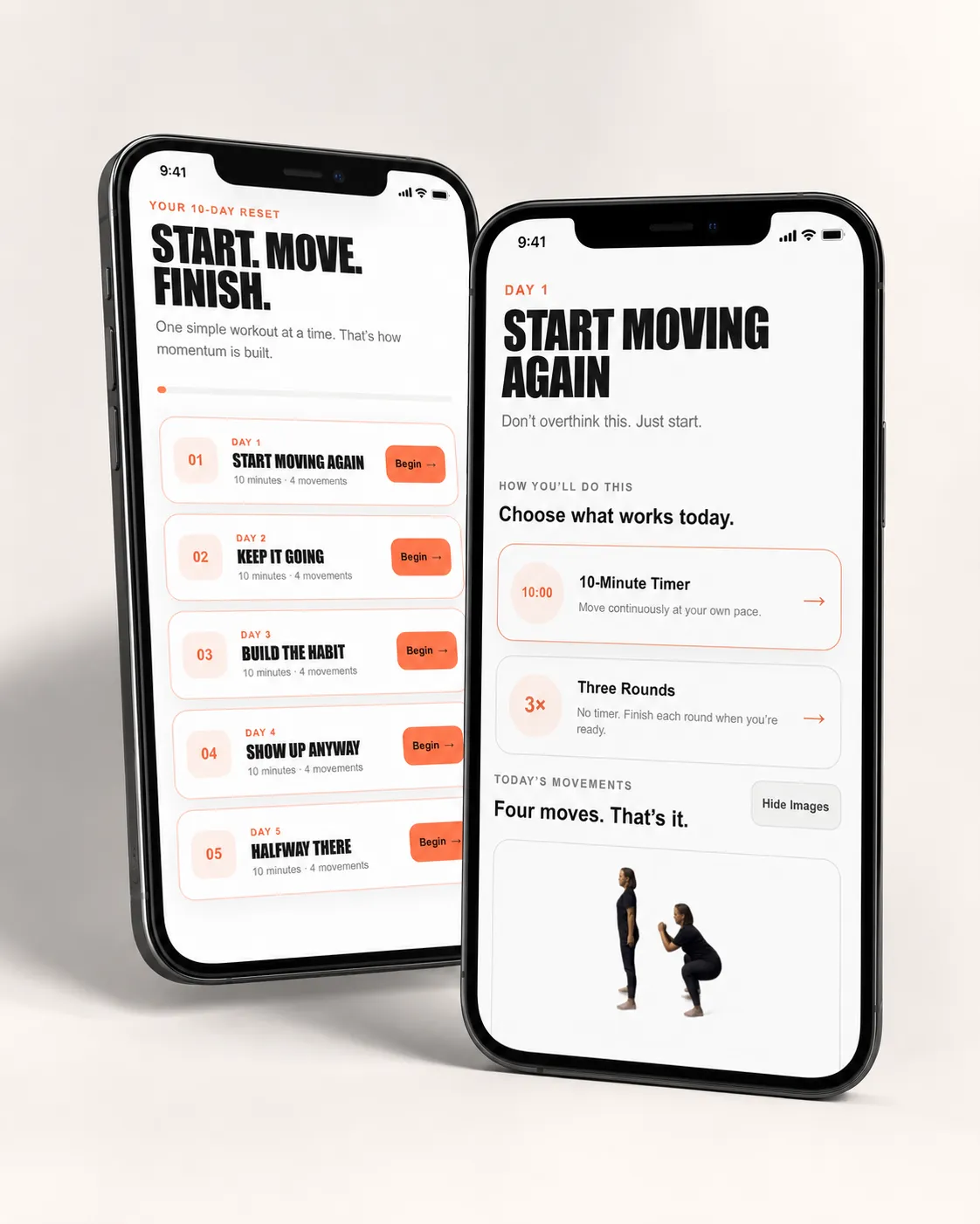 Tablet showing 10-day momentum reset PDF next to a water bottle