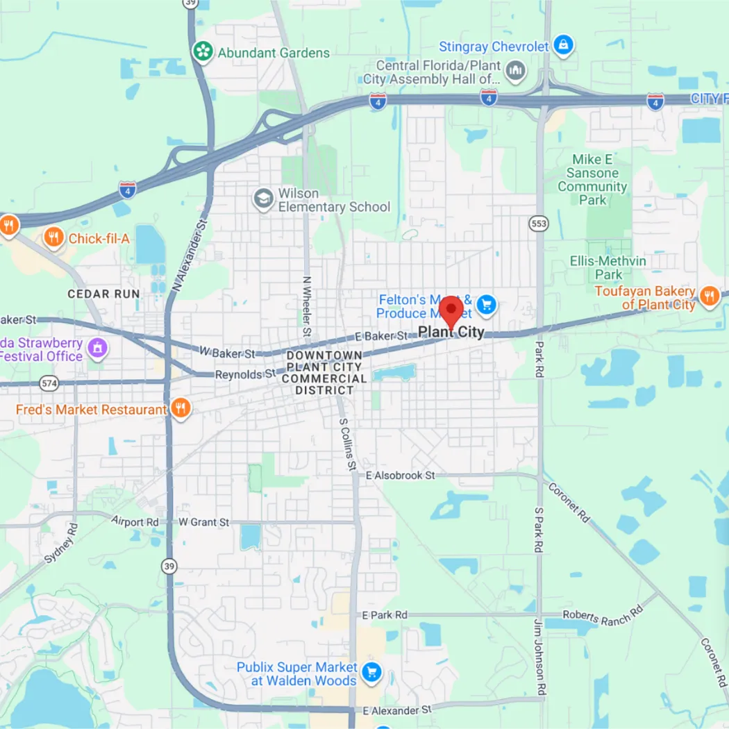 Image of Plant City's area for business areas