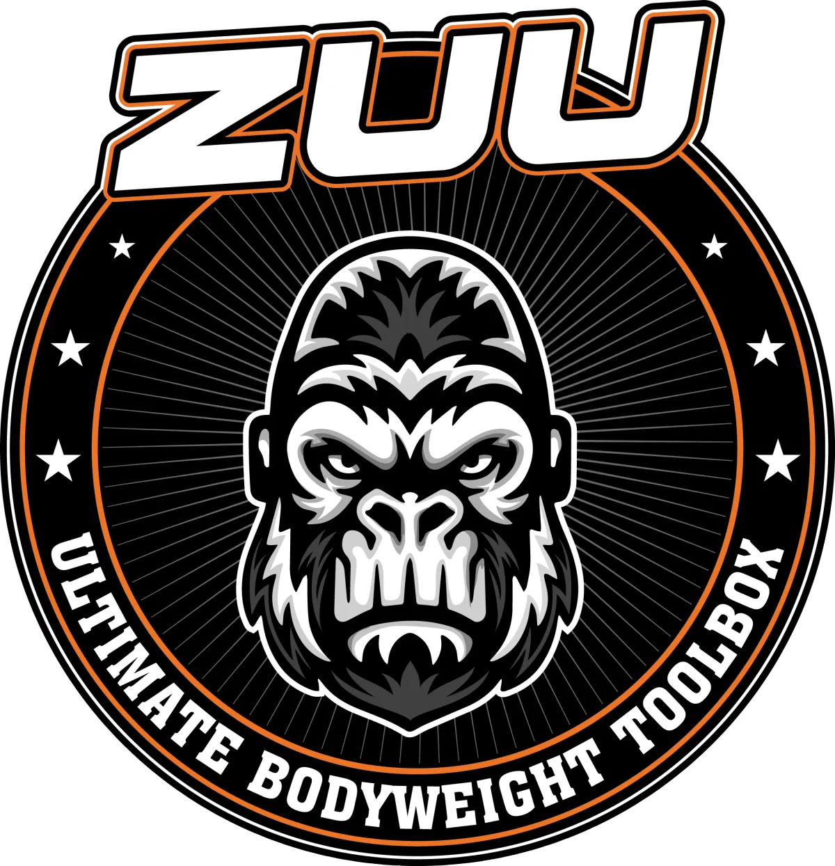 ZUU Fitness logo with Gorilla head surrounded with writing that says ULTIMATE BODYWEIGHT TOOLBOX