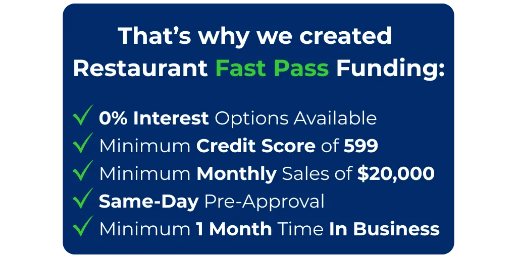 blue sea investors llc restaurant owners fast pass funding