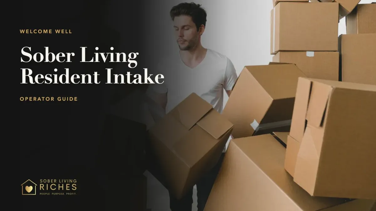 New resident carrying moving boxes into a sober living home