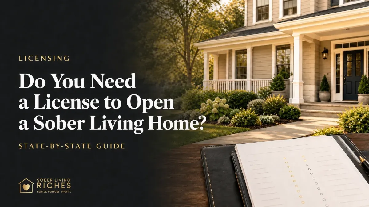 State-by-state sober living licensing guide with a recovery residence and requirements checklist