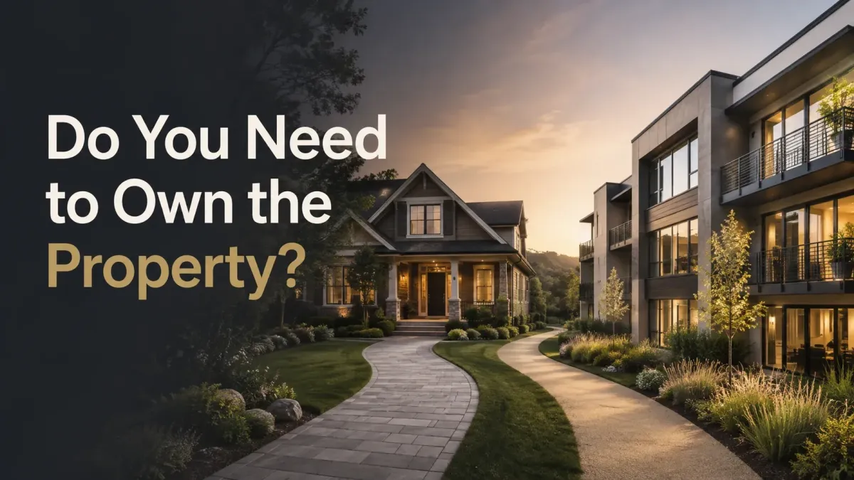 Two residential property paths representing owning or leasing a sober living home