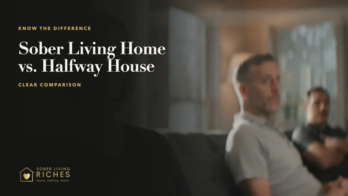 Two different residential paths illustrating the difference between sober living homes and halfway houses