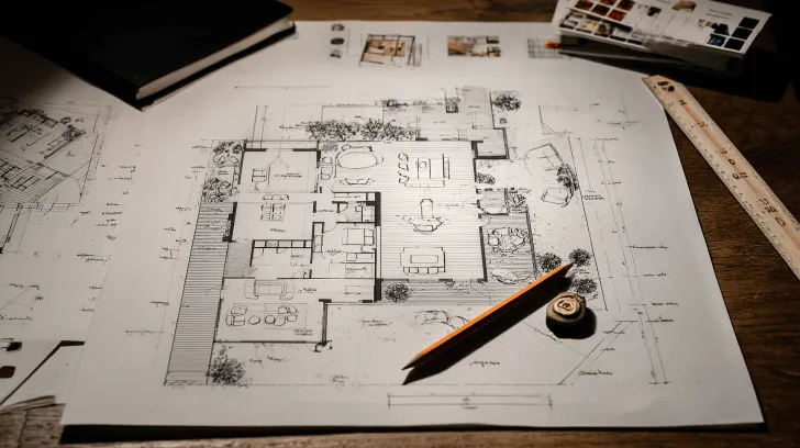 Home design consultation in Greenwood reviewing structural layout and room flow for new custom home