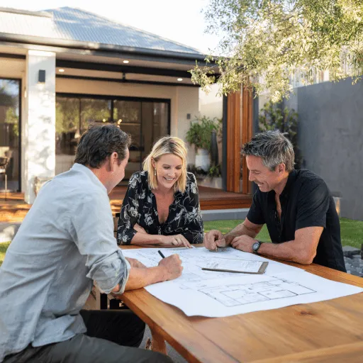 Home design consultation in Karrinyup with Building Broker Centre reviewing new home floor plans and layout options