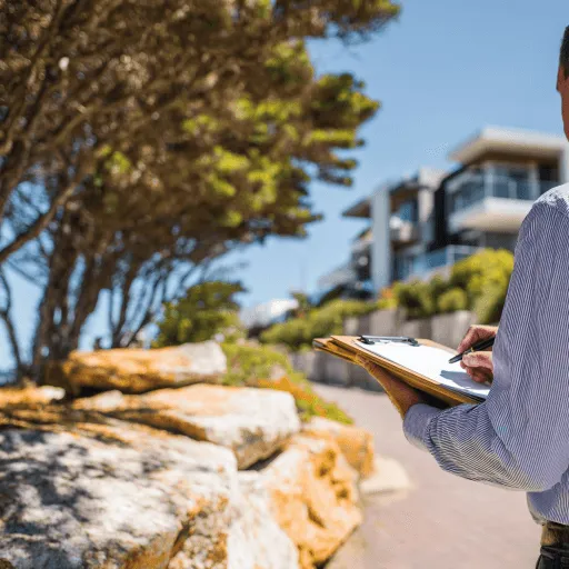 Building designer advice for sloping block assessment in Scarborough showing retaining wall requirements