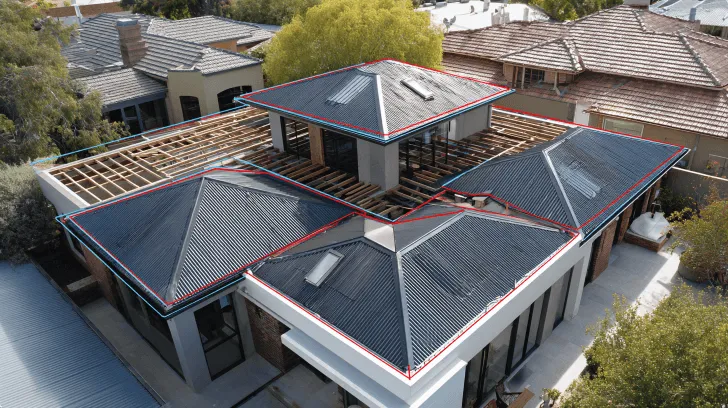 Custom Home Design Advice reviewing roof design complexity and construction layout for cost control in Kingsley Perth