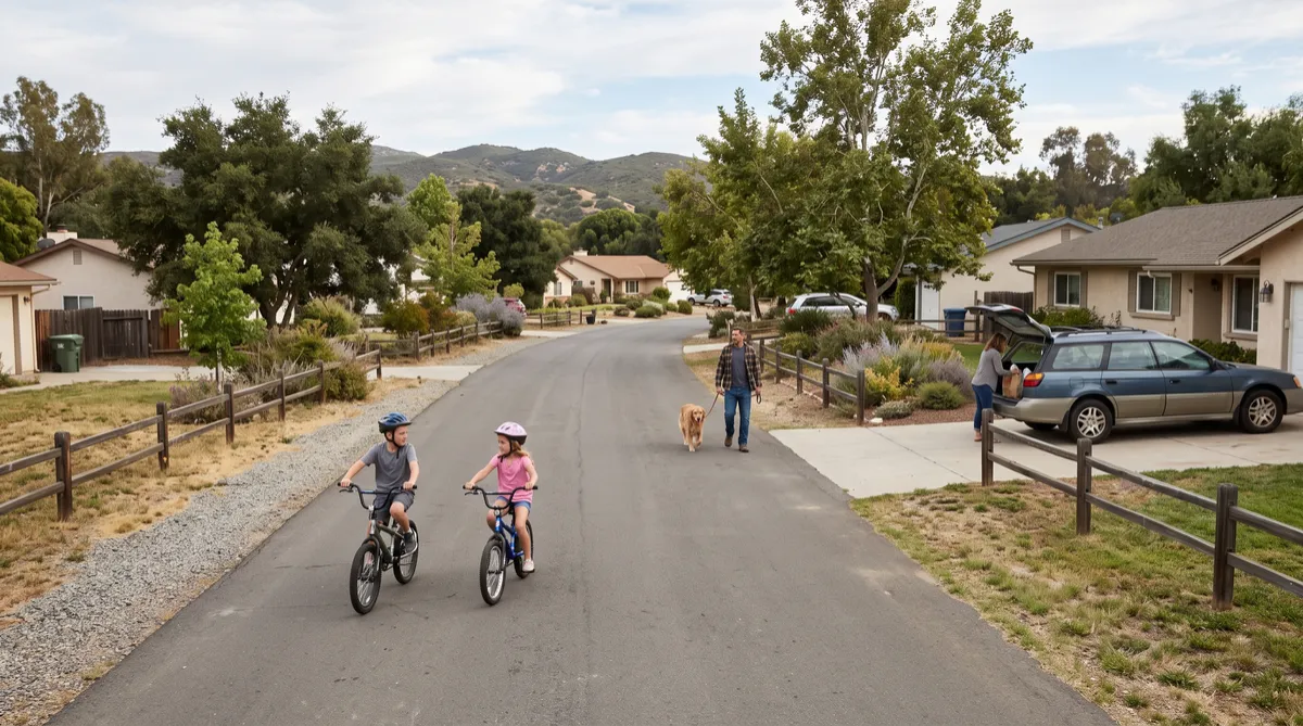 Teenagers spending time outdoors together in a recreation area in Alpine California