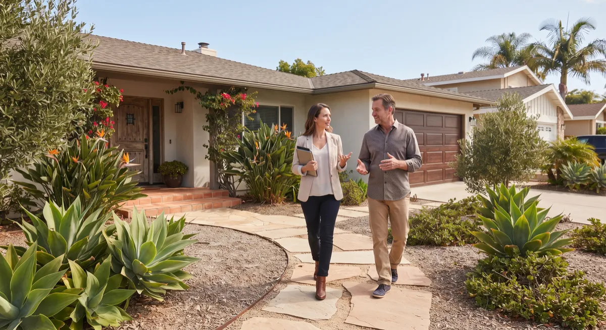 Alpine California real estate agent evaluating a rural property with acreage, foothills, and a private driveway