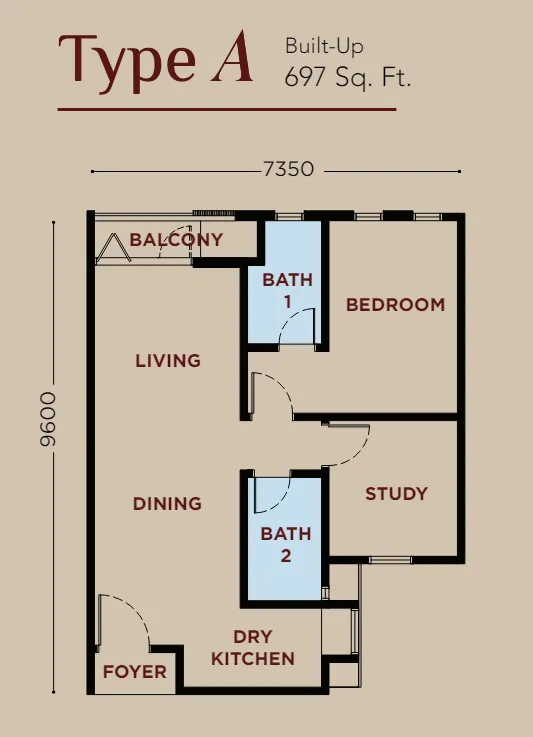 Bayu residence 'Type A' layout  at bayu residence sabah damai