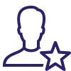 person with star icon