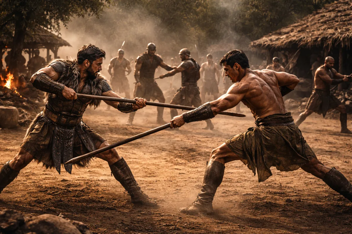 2000 BCE Wariors training at night