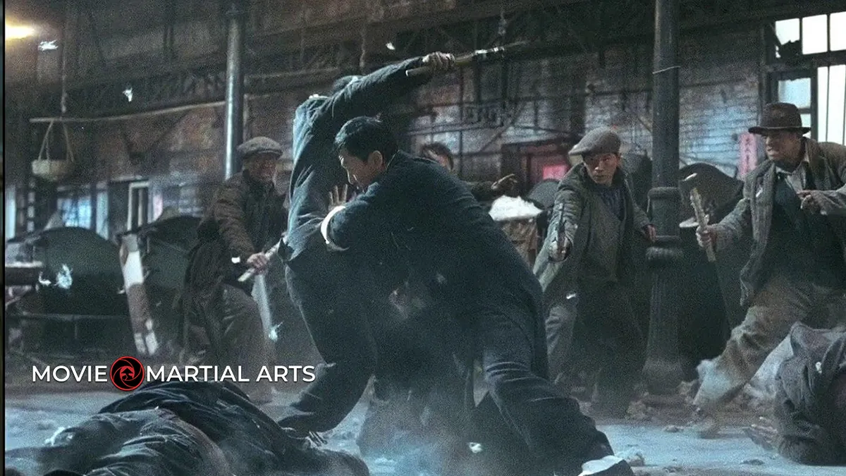 Donnie Yen performing rapid Wing Chun techniques in the martial arts film Ip Man.