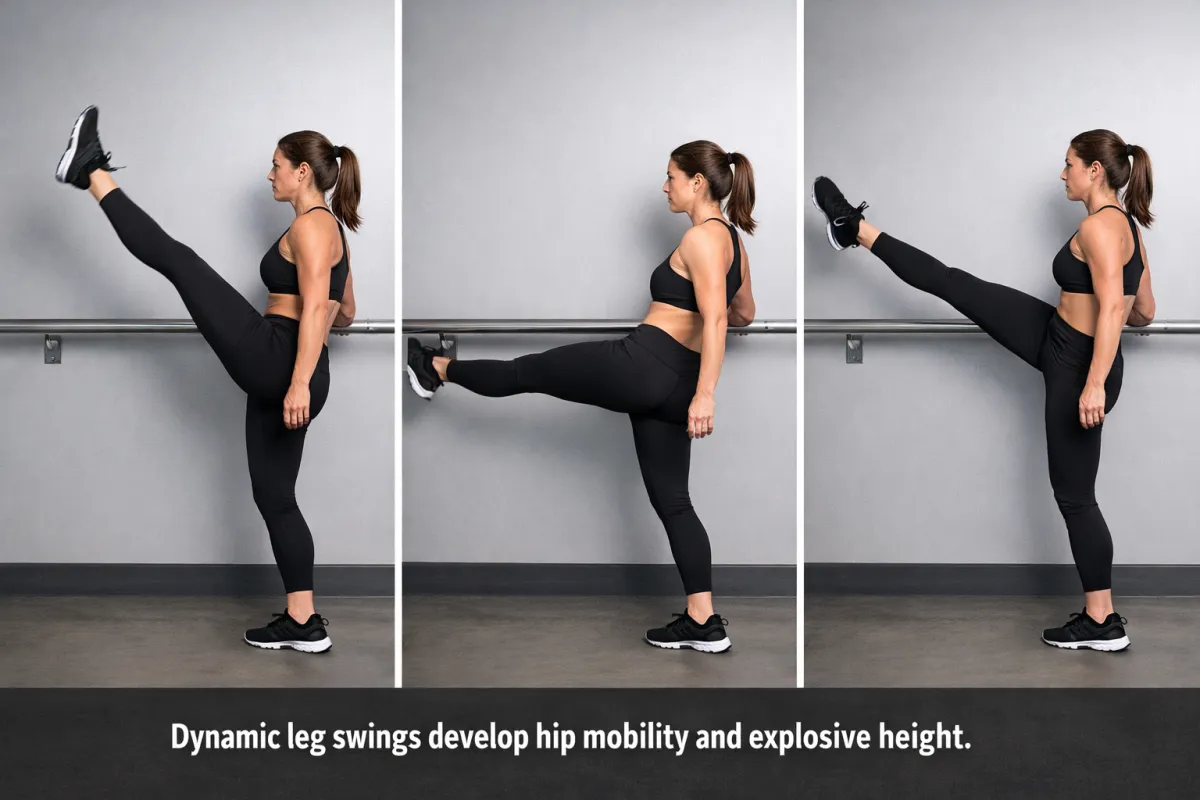 Dynamic leg swing workout sequence