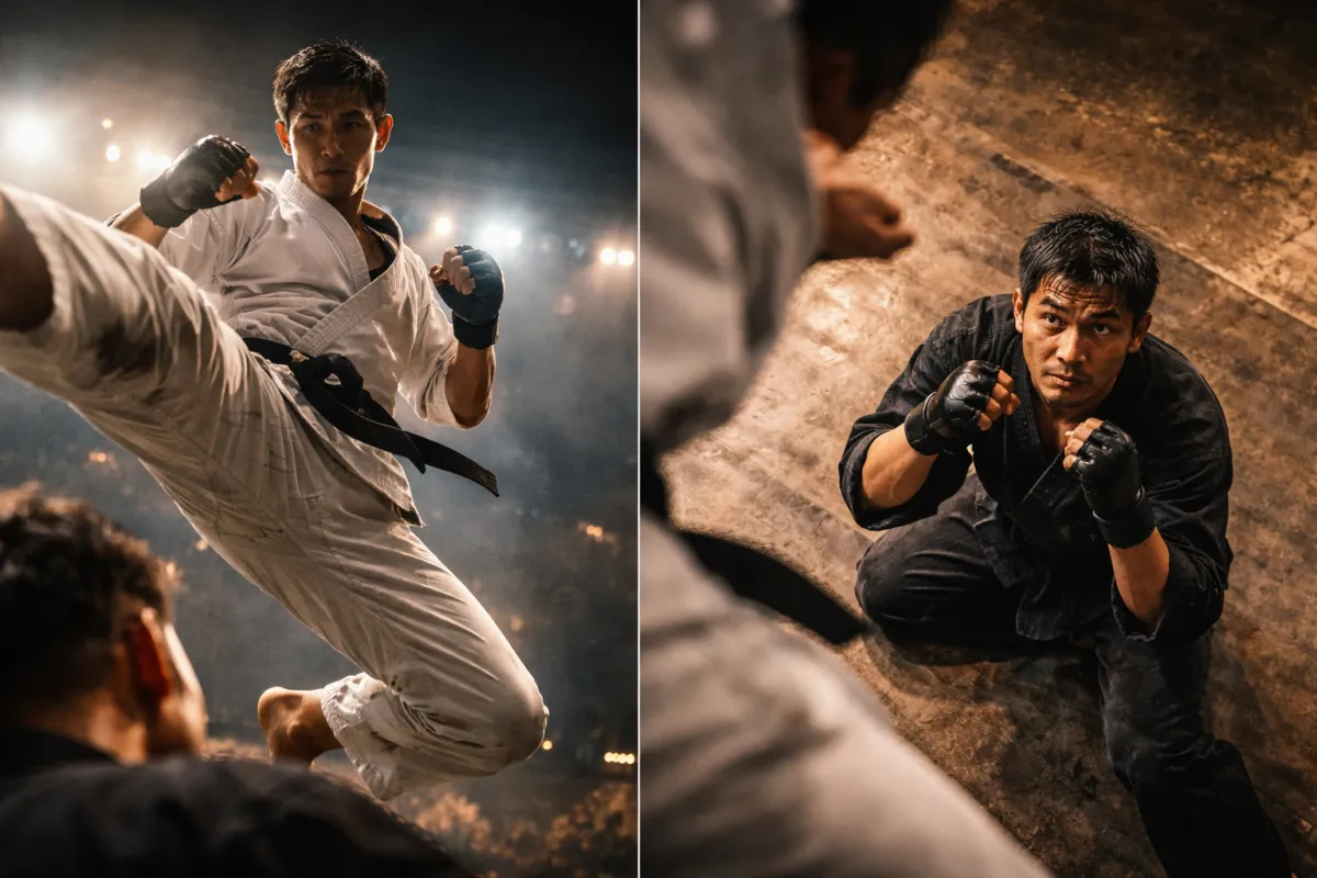 Martial arts clash in contrasting perspectives