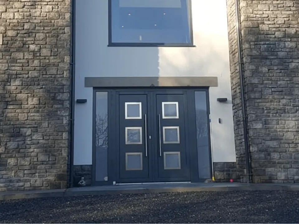 Anthracite grey double entrance doors