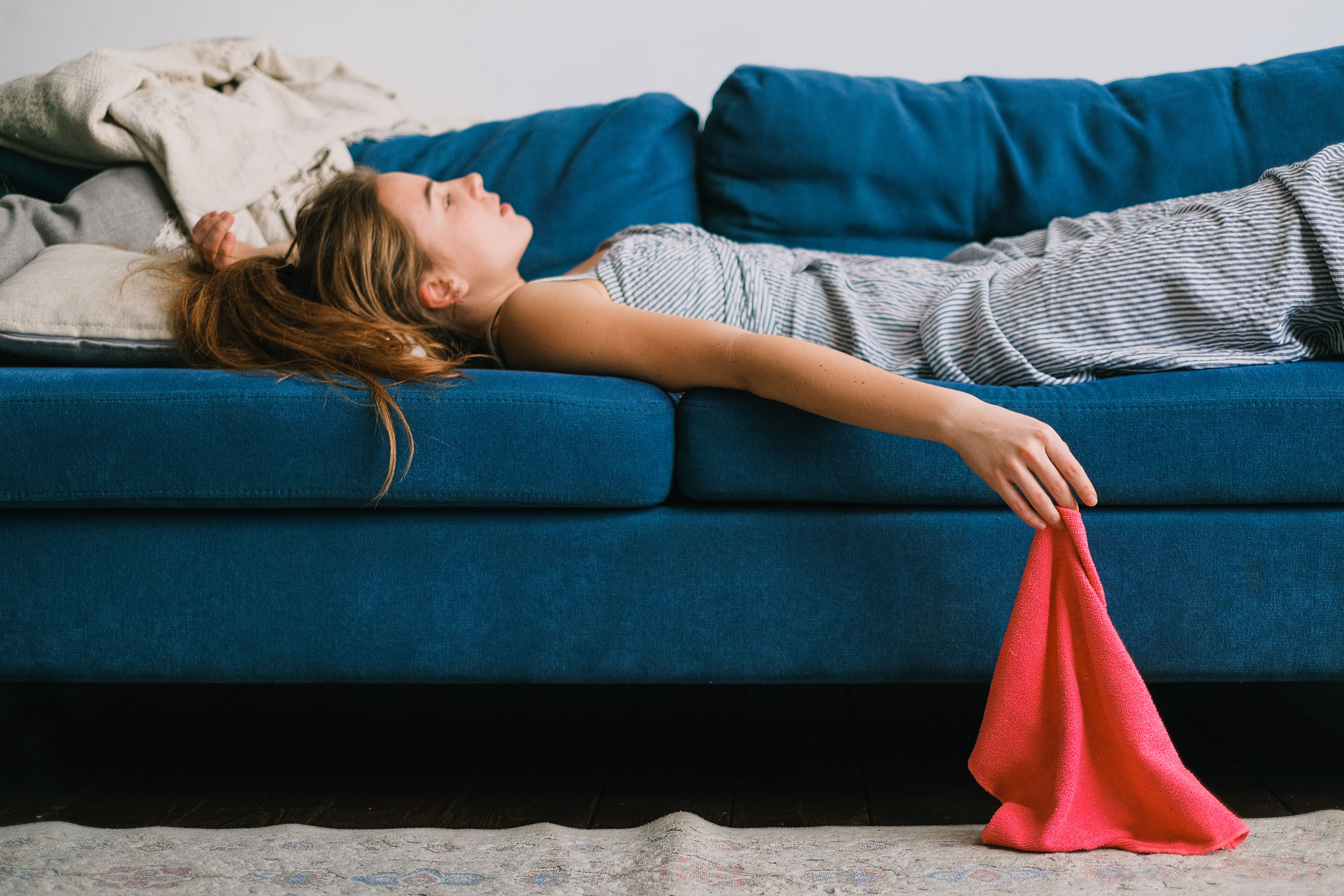 Women resting on couch