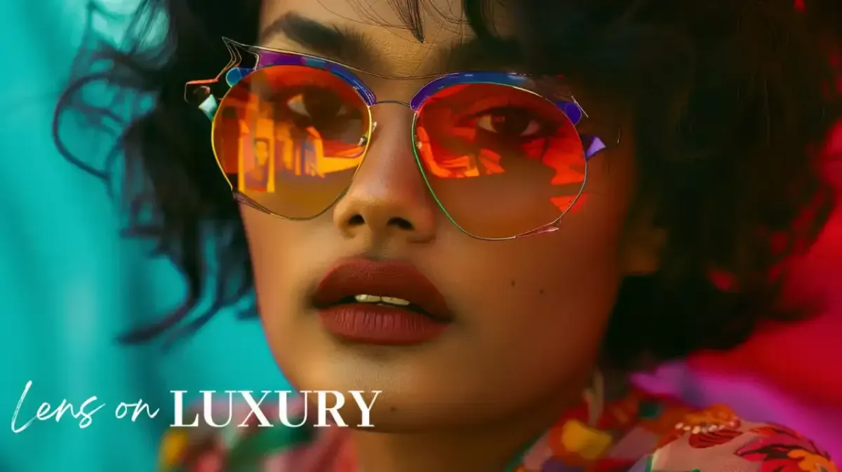 Stylish luxury optical brands showcased through bespoke digital marketing and AI-driven imagery by Lens on Luxury.