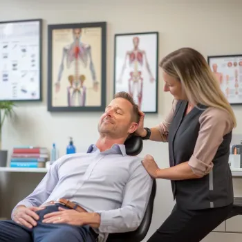 Minimalist icon representing 'Post-Surgical Recovery,' featuring a medical cross and a person with a supportive bandage, indicating healing after surgery. The icon is black on a white background, highlighting the post-surgical recovery services offered at Back in Action Chiropractic.