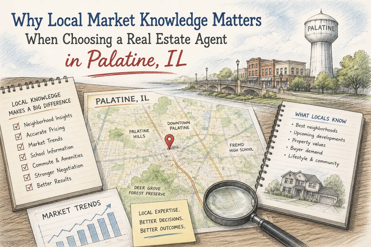 Beautiful residential neighborhood showcasing homes in Palatine IL representing local real estate expertise