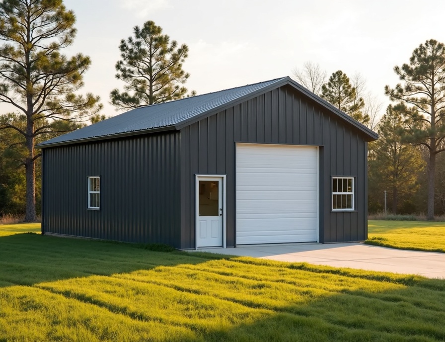 Modern agricultural metal barn by Little Rock Metal Buildings