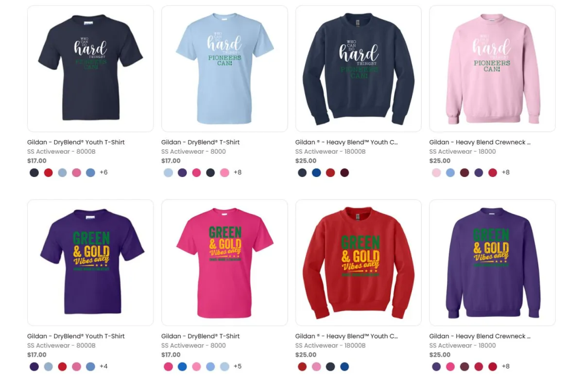 Fundraisers, Webstore, T-shirt designs
