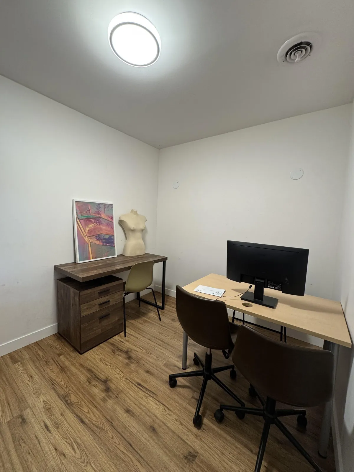 Office 102 for rent at TableSpace coworking space,  for those just starting their business and needing a space to meet with clients in a private and professional setting
