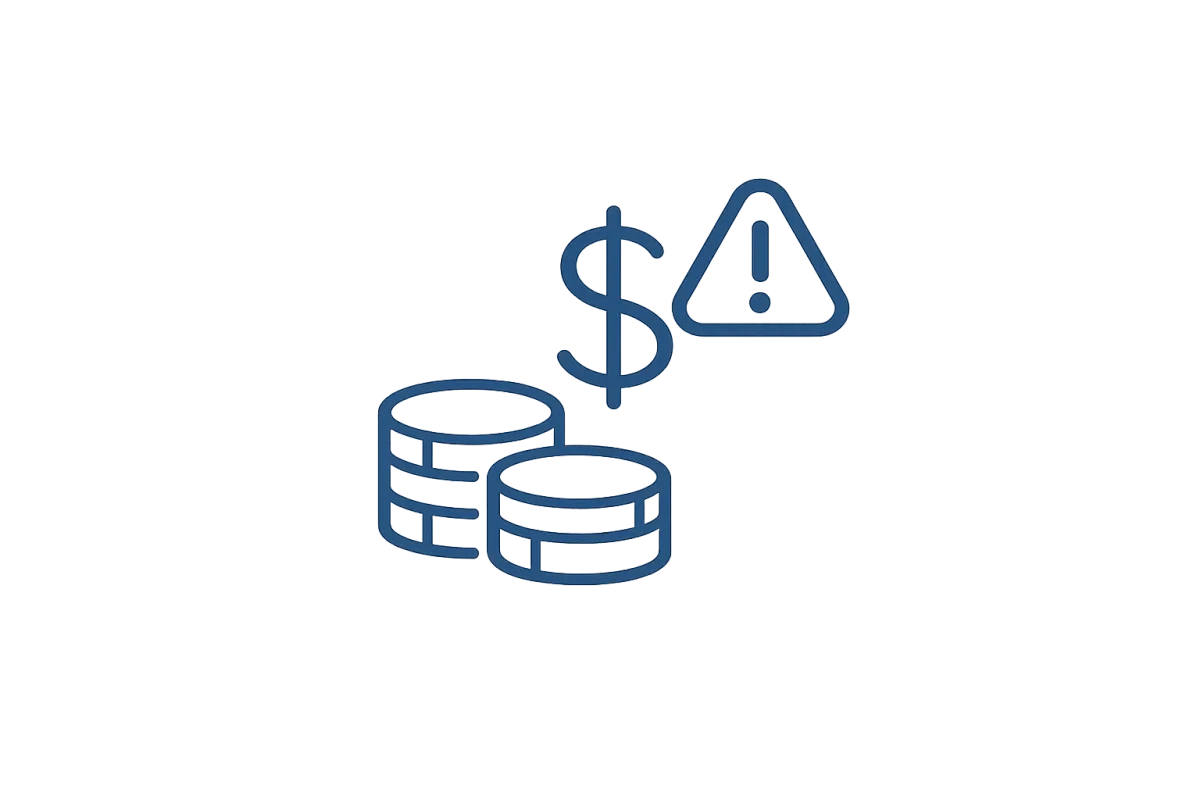Funding and cash flow management icon representing nonprofit budgeting and forecasting challenges.