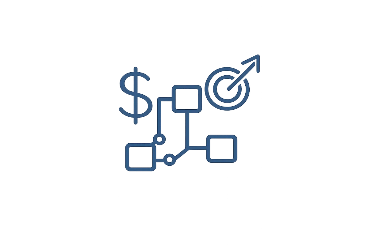 Program budgeting and financial planning icon showing alignment between nonprofit programs and funding.