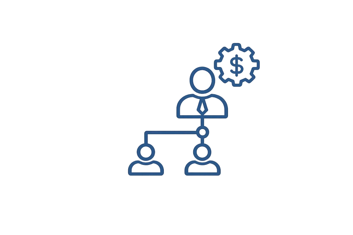 Fractional CFO and financial leadership icon for nonprofit strategic decision making.