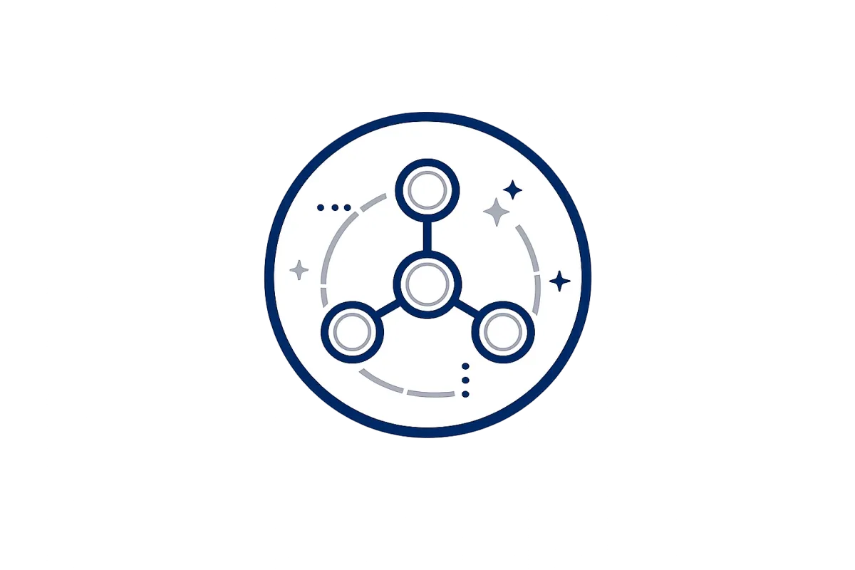 Program-finance connection icon representing nonprofit financial planning, budgeting, forecasting, and client advisory services.