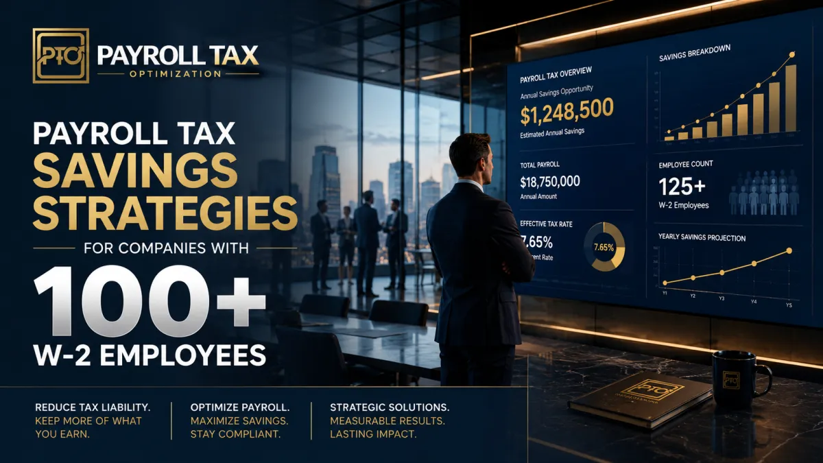 Payroll Tax Savings Strategies for Companies With 100+ W-2 Employees — A Complete Employer Guide