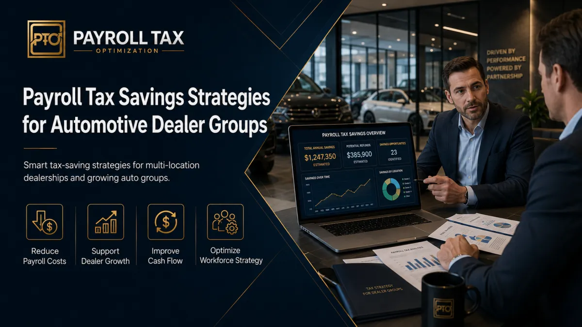 Payroll Tax Savings Strategies for Automotive Dealer Groups — What Every Dealer Principal Should Know