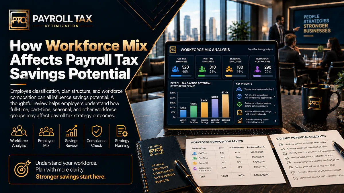 How Workforce Mix Affects Payroll Tax Savings Potential — What Every Employer Should Model