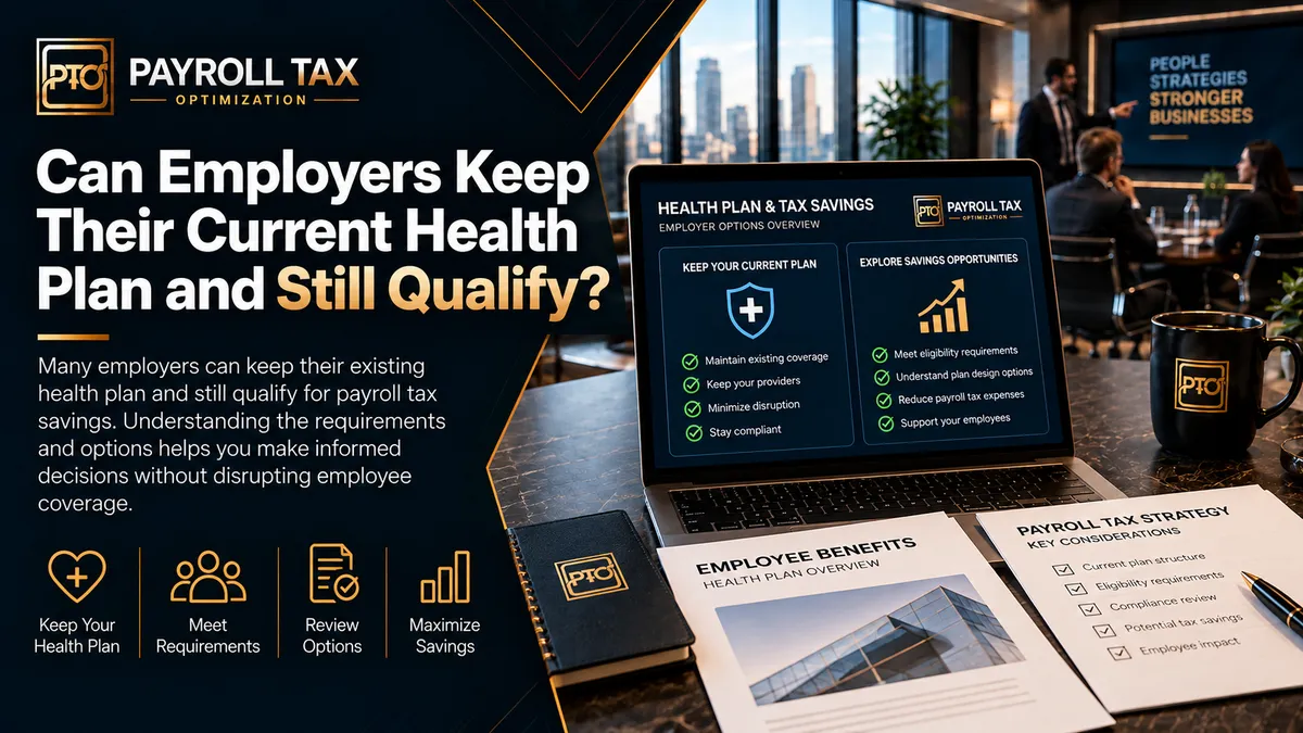 Can Employers Keep Their Current Health Plan and Still Qualify for Payroll Tax Savings?