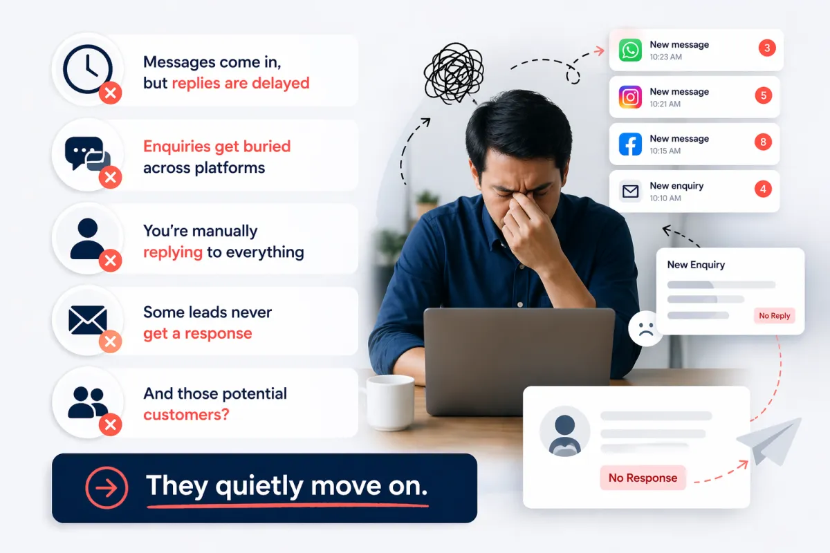 business losing opportunities due to missed enquiries and delayed responses