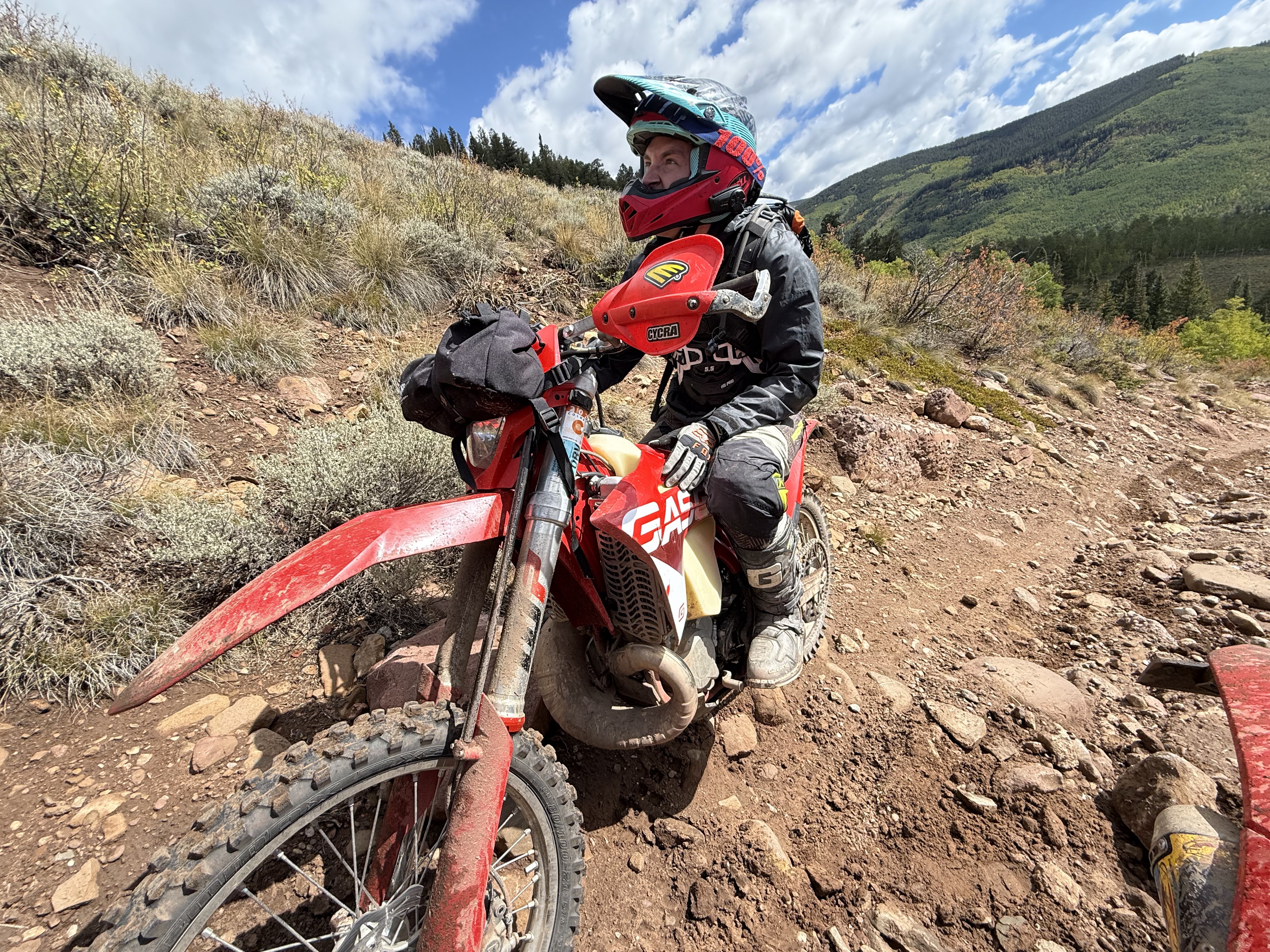 Austin Wendel climbing up the trails in Colorado