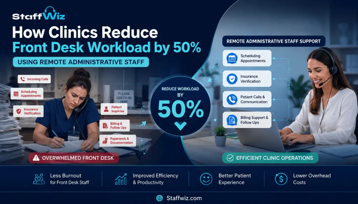 How Clinics Reduce Front Desk Workload by 50% Using Remote Admin Staff