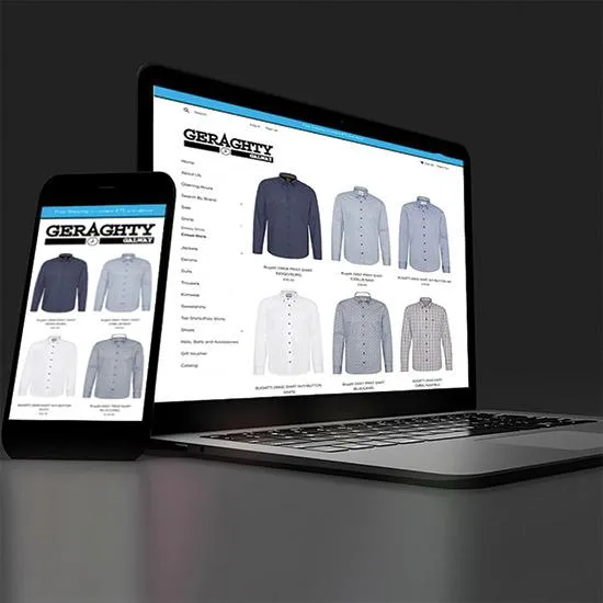 Geraghtys Menswear Galway |  Responsive E-Commerce Website by Cliste Design