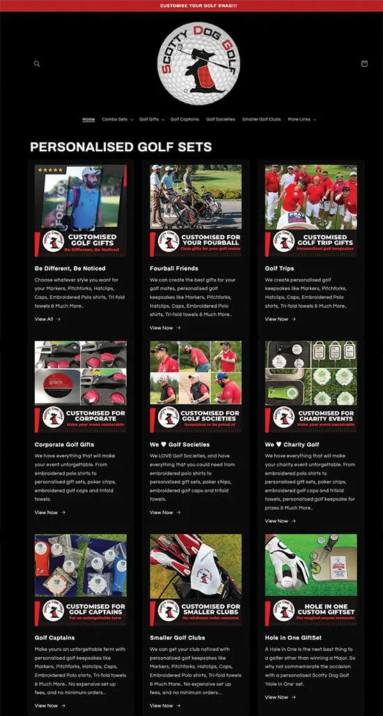 Scotty Dog Golf Website Landing Page by Cliste Design 