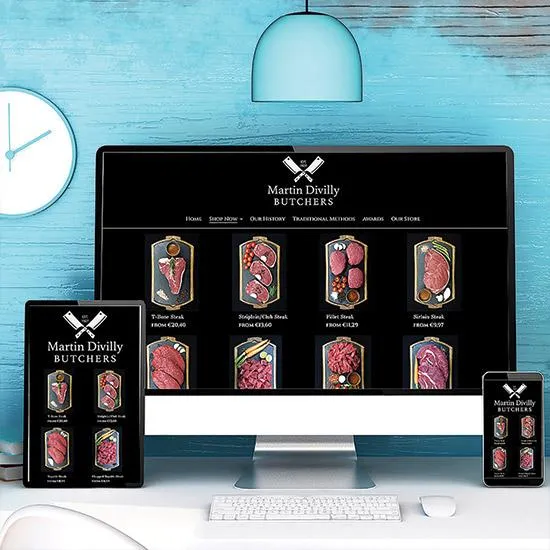 Martin Divilly Butchers E-Commerce website solution by Cliste Design