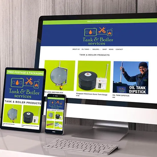 Tank & Boiler Services - E-Commerce website by Cliste Design