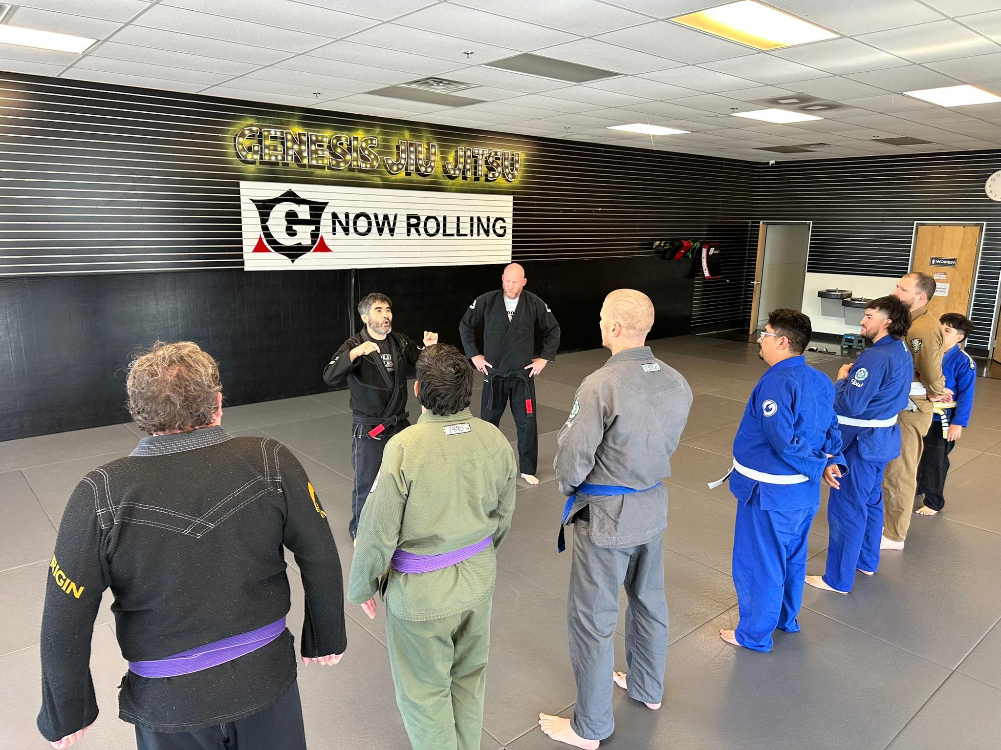 Adult BJJ training at Genesis Jiu-Jitsu Burleson