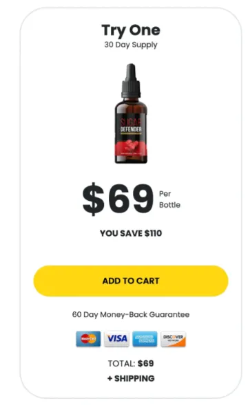 $69 For 1 Bottle sugar defender