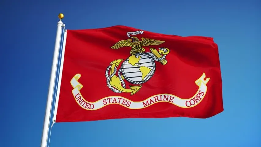 Marine Corps flag representing veteran-owned Junk Battalion team